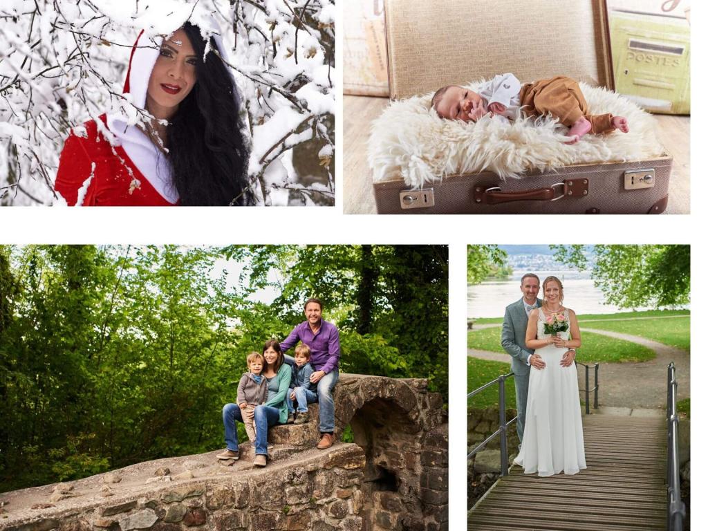 Familienporträt, Einzelporträt und ein schlafendes Baby von Fotoarte.