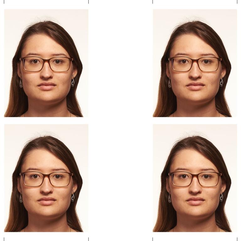 Biometrisches Passfoto Frau mit Brille